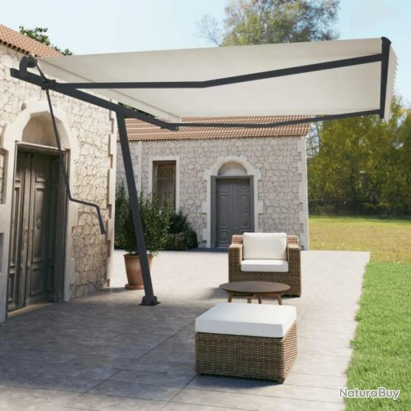 Jeu de poteaux d'auvent anthracite 450x245 cm fer