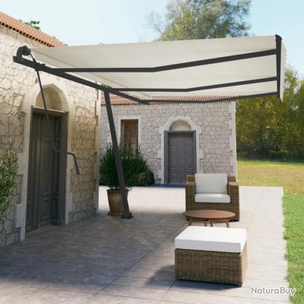 Jeu de poteaux d'auvent anthracite 600x245 cm fer