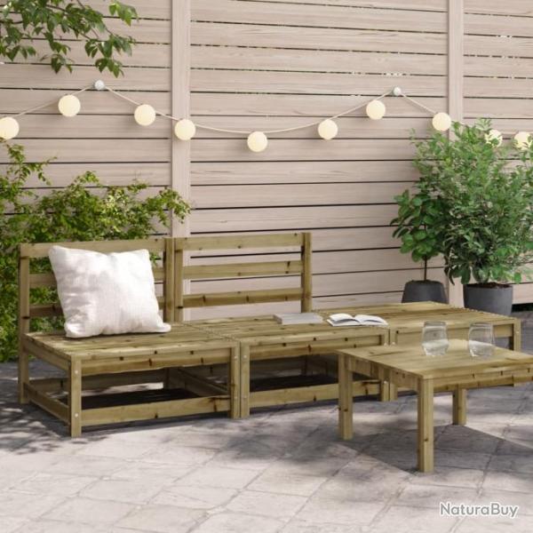 Canap de jardin sans accoudoirs repose-pieds bois pin imprgn