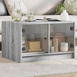 Table basse avec portes en verre sonoma gris 68x50x42 cm