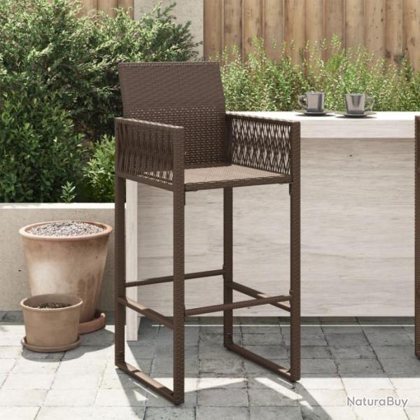 Tabourets de bar de jardin lot de 2 marron rsine tresse