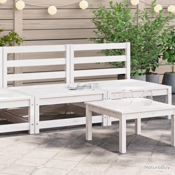 Canaps de jardin sans accoudoirs 2 pcs blanc bois pin massif