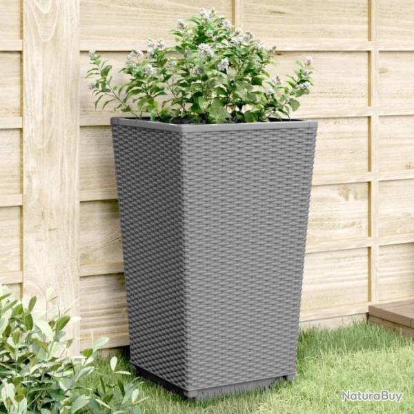 Jardinires 2 pcs gris clair 32,5x32,5x57 cm polypropylne