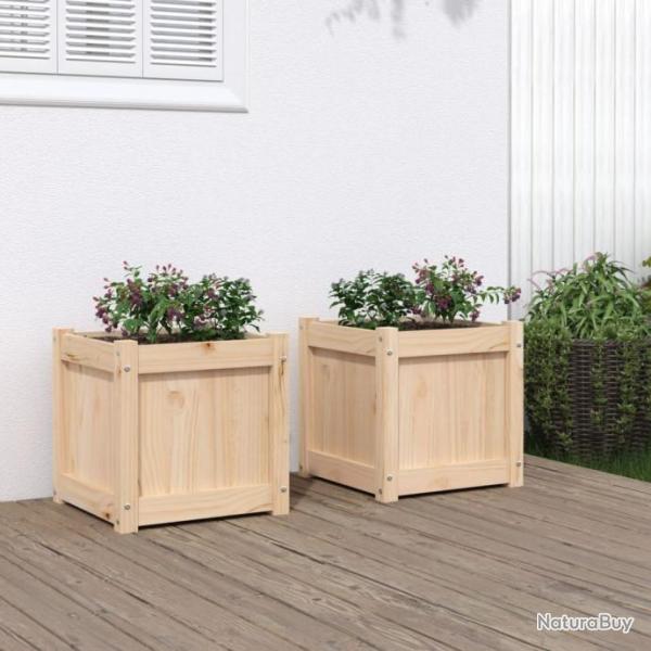 Jardinires 2 pcs bois de pin massif