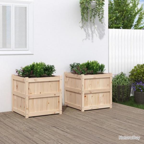 Jardinires 2 pcs bois de pin massif