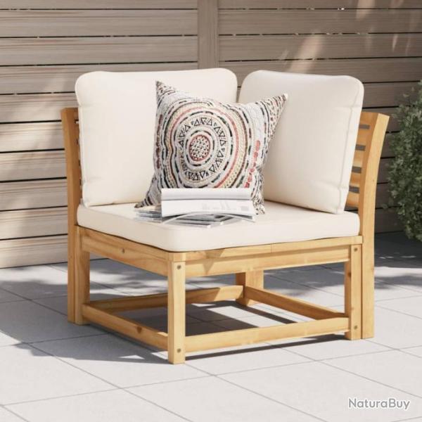 Canap d'angle de jardin coussins 73x73x65cm bois massif acacia