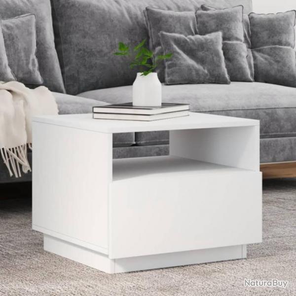 Table basse avec lumires LED blanc 50x49x40 cm