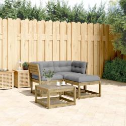 Salon de jardin 3 pcs avec coussins bois de pin imprégné