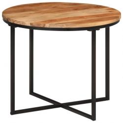 Table basse 55x55x45 cm bois massif acacia et fer
