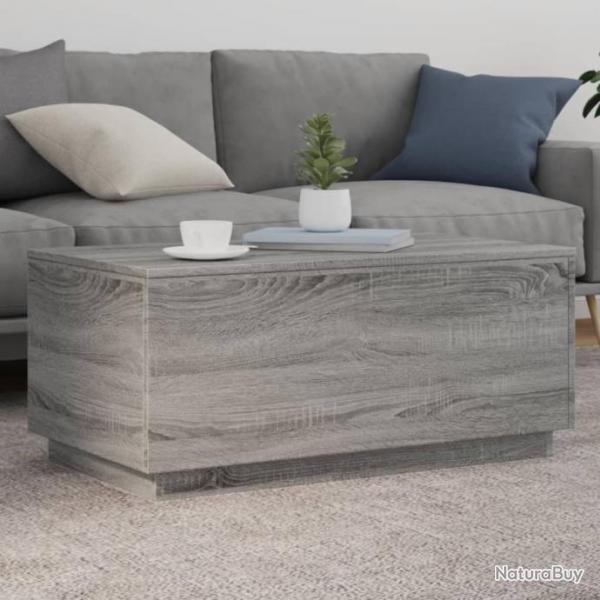 Table basse avec lumires LED gris sonoma 90x50x40 cm