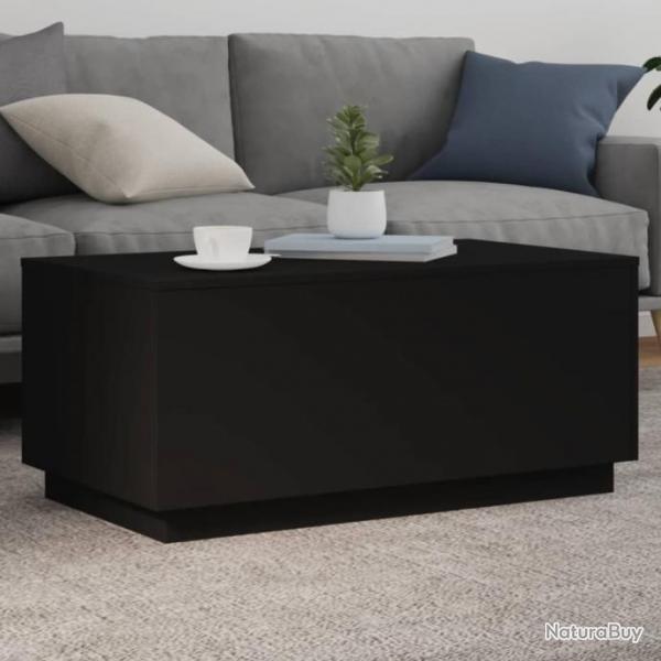 Table basse avec lumires LED noir 90x50x40 cm