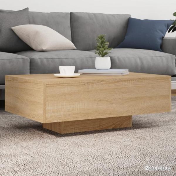 Table basse avec lumires LED chne sonoma 85x55x31 cm