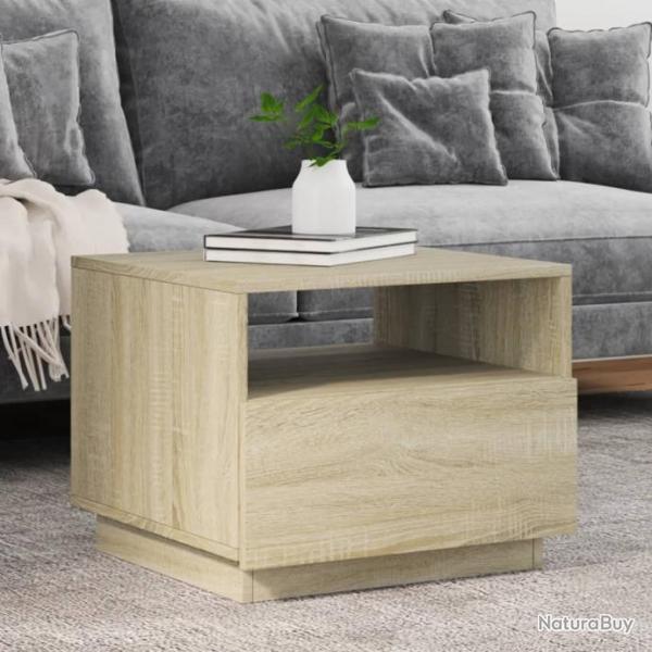 Table basse avec lumires LED chne sonoma 50x49x40 cm