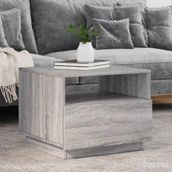 Table basse avec lumires LED sonoma gris 50x49x40 cm