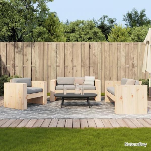 Salon de jardin 2 pcs bois de pin massif