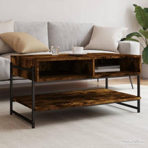 Table basse chne fum 90x50x45 cm bois d'ingnierie