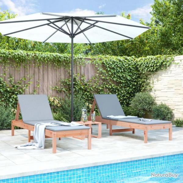 Chaises longues 2 pcs 199,5x60x74 cm bois massif de douglas