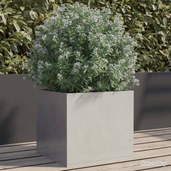 Jardinire argent 32x30x29 cm acier inoxydable