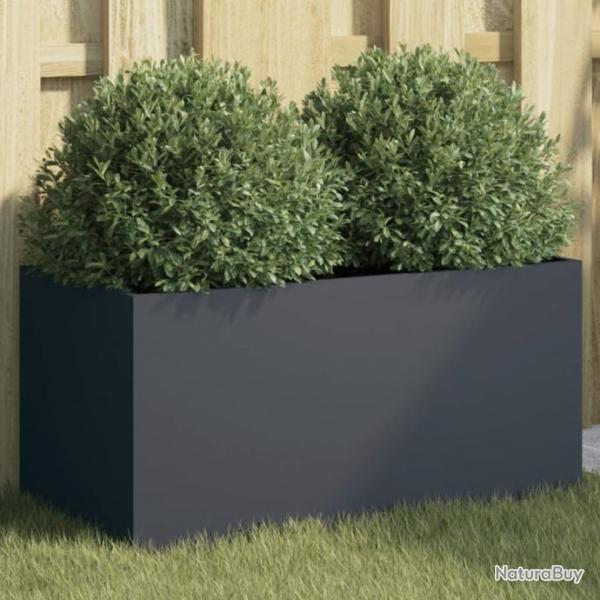 Jardinire anthracite 62x30x29 cm acier lamin  froid