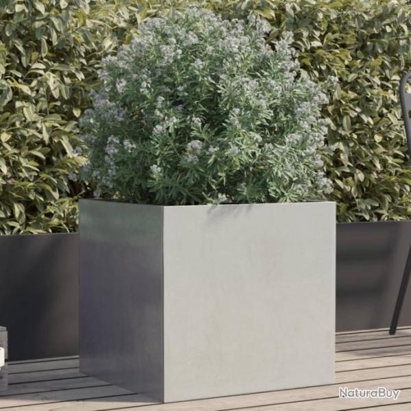 Jardinire argent 49x47x46 cm acier inoxydable