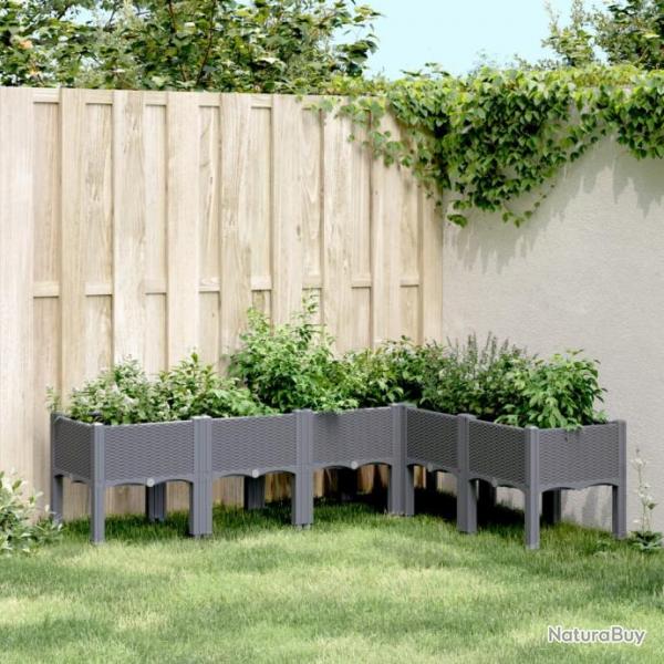 Jardinire avec pieds gris 160x120x42 cm PP