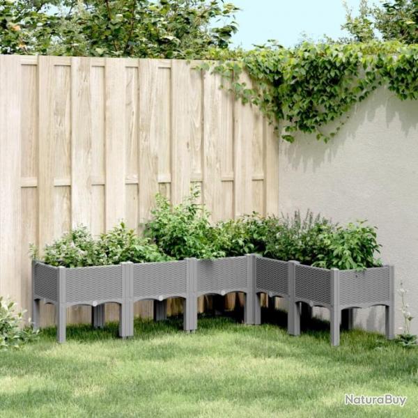 Jardinire avec pieds gris clair 160x120x42 cm PP