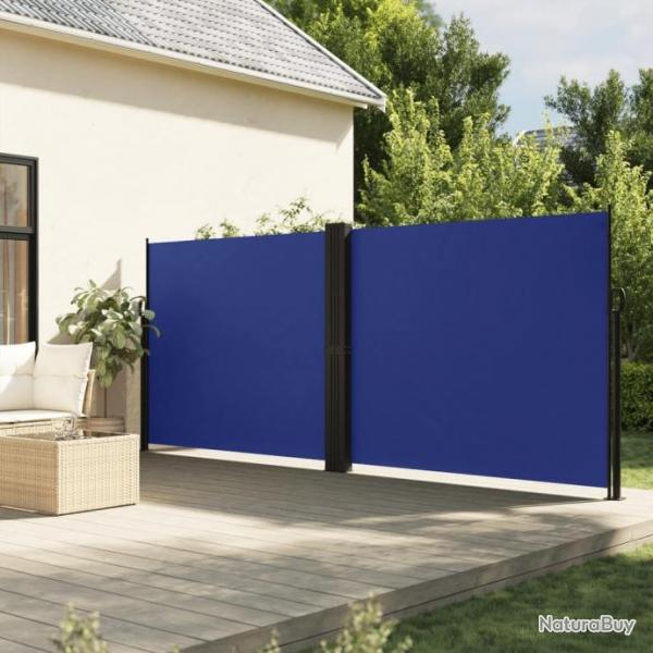 Auvent latral rtractable bleu 160x600 cm
