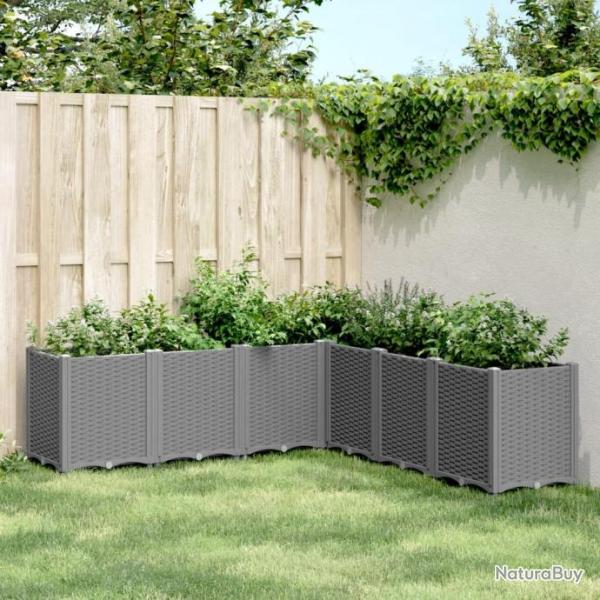 Jardinire gris clair 160x160x53 cm polypropylne