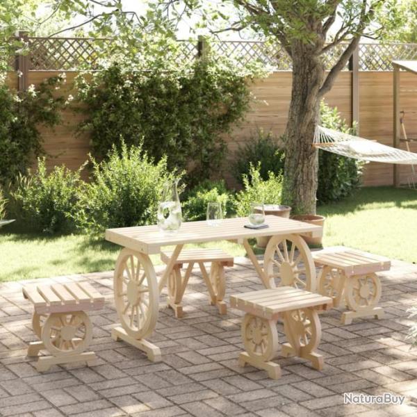 Ensemble  manger de jardin 5 pcs bois de sapin massif