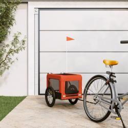 Remorque de vélo pour animaux de compagnie orange et noir