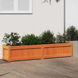 Jardinière cire marron 150x31x31 cm bois de pin massif