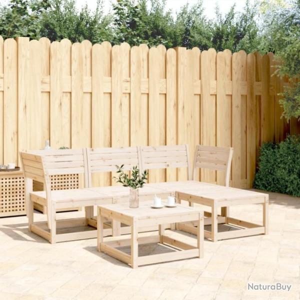 Salon de jardin 4 pcs bois massif de pin