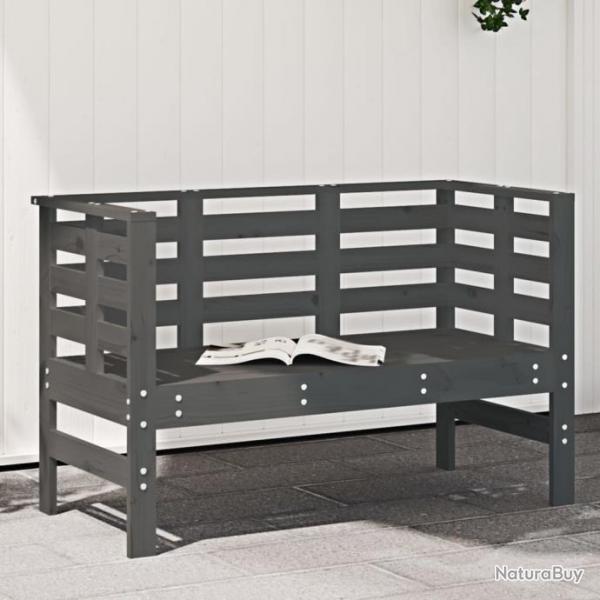 Banc de jardin gris 111,5x53x71 cm bois massif de pin