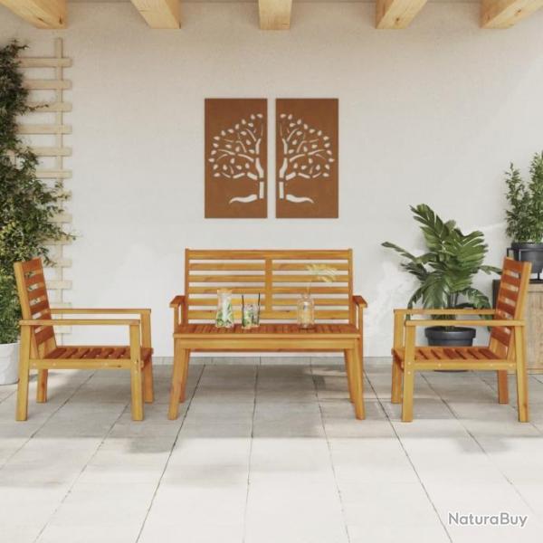 Salon de jardin 4 pcs bois d'acacia solide