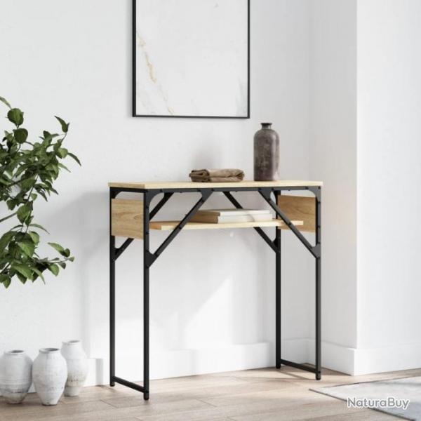 Table console avec tagre chne sonoma 75x30x75 cm