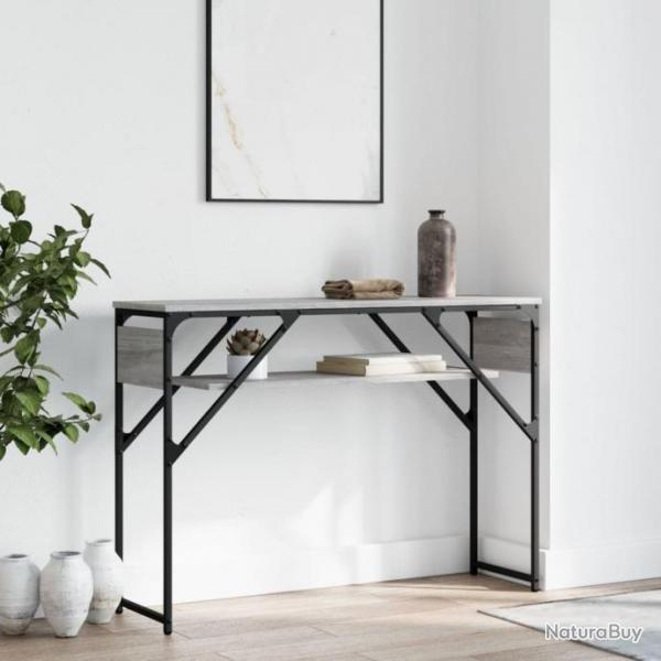 Table console avec tagre sonoma gris 105x30x75 cm