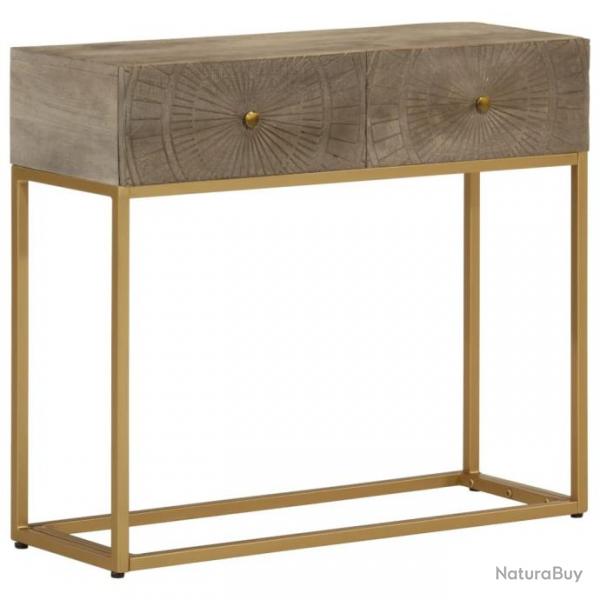 Table console 90x30x76 cm bois massif de manguier et fer