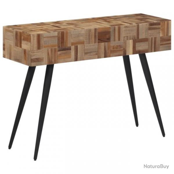 Table console 110x34x80 cm teck de rcupration massif