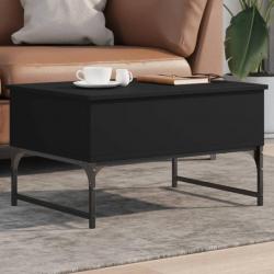 Table basse noir 70x50x40 cm bois d'ingénierie et métal