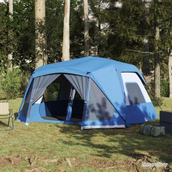 Tente de camping 10 personnes bleu impermable