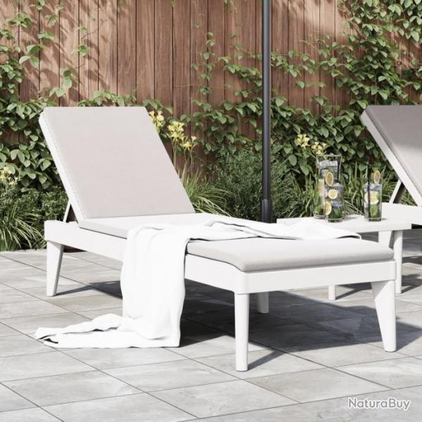 Chaise longue blanc 186x60x29 cm PP