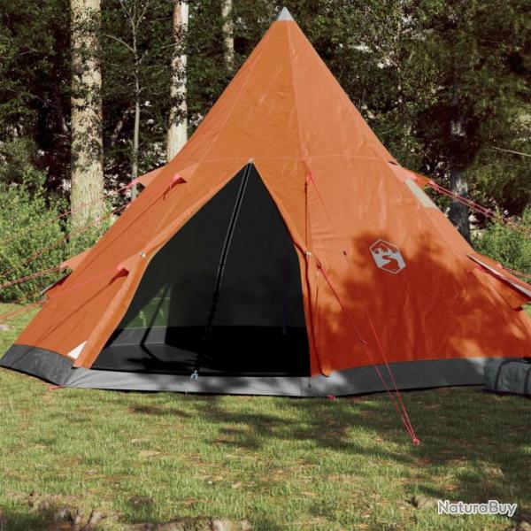 Tente de camping 4 personnes gris et orange impermable