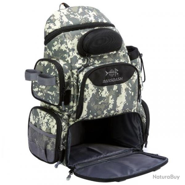 Bassdash Sac  Dos de pche rsistant  l'eau Support de Canne Housse de Protection Pluie Camouflage