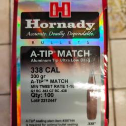 Ogives 338 Hornady A-TIP 300 GRS