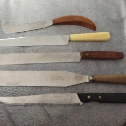 Lot anciens outils couteaux cuisine