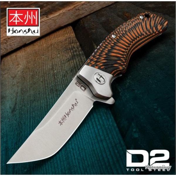 Couteau United Cutlery Honshu Sekyuriti Black/Orange Manche G10 Lame Acier D2 IKBS UC3634