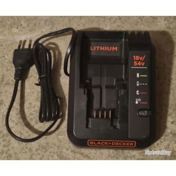 Chargeur rapide BLACK & DECKER BDC2A-QW pour batterie lithium-ion 18 V/54 V + 2 batteries 18V