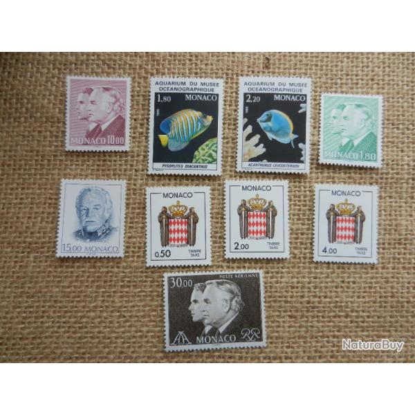 lot de 9 timbres neufs - non oblitrs de Monaco