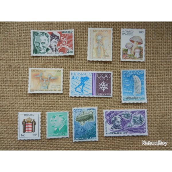 un lot de 10 timbres neufs de Monaco