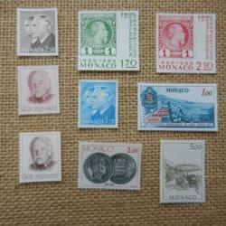 9 timbres neufs de Monaco